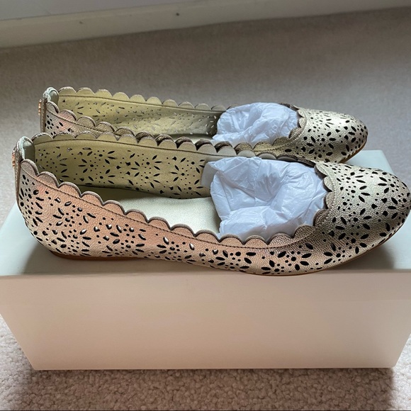 Coach Leather Ballet Flats in Platinum - Picture 1 of 6